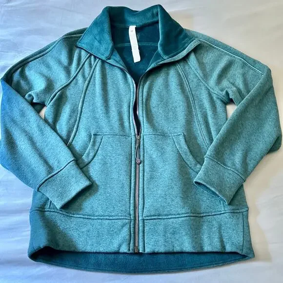 Lululemon Scuba Oversized Funnel Neck Zip Up Plush Green XS/S - Picture 2 of 9